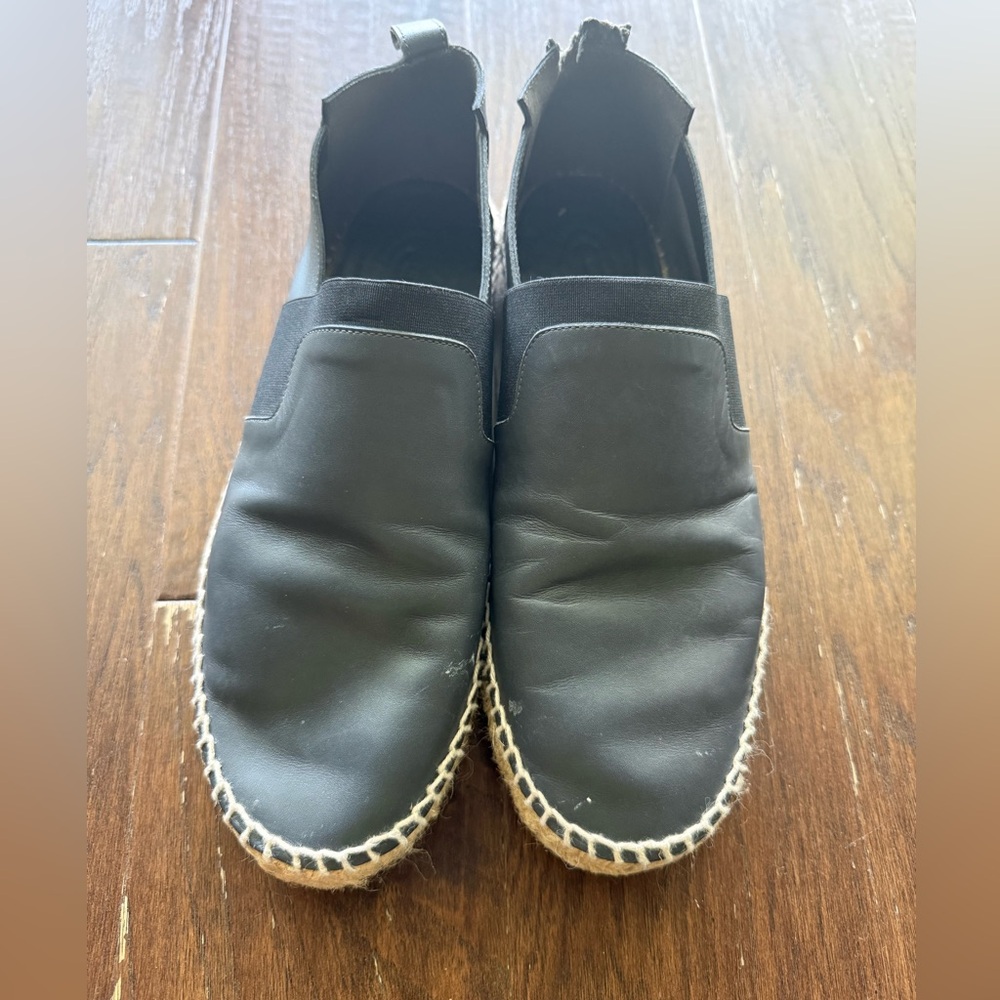 BALENCIAGA ESPADRILLES DARK BLUE  CALF SKIN LEATHER BLACK Size EUR41 8us